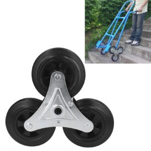 Stair Climbing Wheel Replacement - Heavy Duty 6in RubberWheel Climber for Shopping Cart Trolley