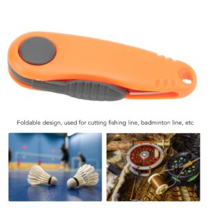 Mini Badminton Line Scissors, Folding Outdoor Fishing Line Cutter ABS Carbon Steel 2pcs for Camping (Orange)