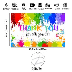 Avezano Art Thank You Backdrop Painting Thank You for All You Do Party Decoration Thanks to Staff Teachers Professors Doctors Photo Banner We Appreciate You Banner 70.8 x 43.3 Inch