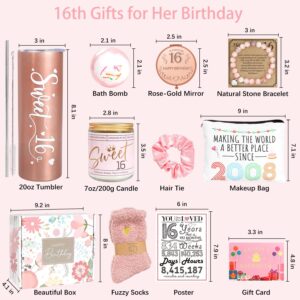 16th Birthday Gifts for Girls, Sweet 16 Birthday Gift Ideas, 10 Pieces Unique 16th Birthday Gifts for Daughter, Niece, Granddaughter, 16th Birthday Gifts for Her, Happy 16 16th Birthday Gifts