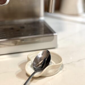 Coffee Spoon Rest, Teaspoon Rest (white)