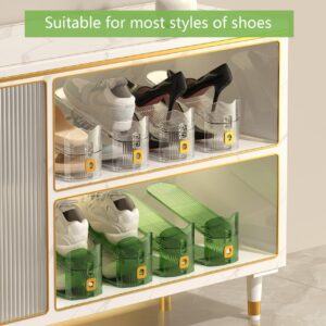 CiBiZi Adjustable Shoe Slots Organizers Clear Shoe Space Saver Shoe Stacker Shoe Rack Holder Oraganizers for Closet Cabinet Storage Clear 20PACK