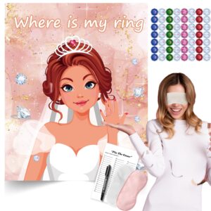 bridal shower games pin the ring on the bride game, bridal shower engagement wedding shower bachelorette funny party games