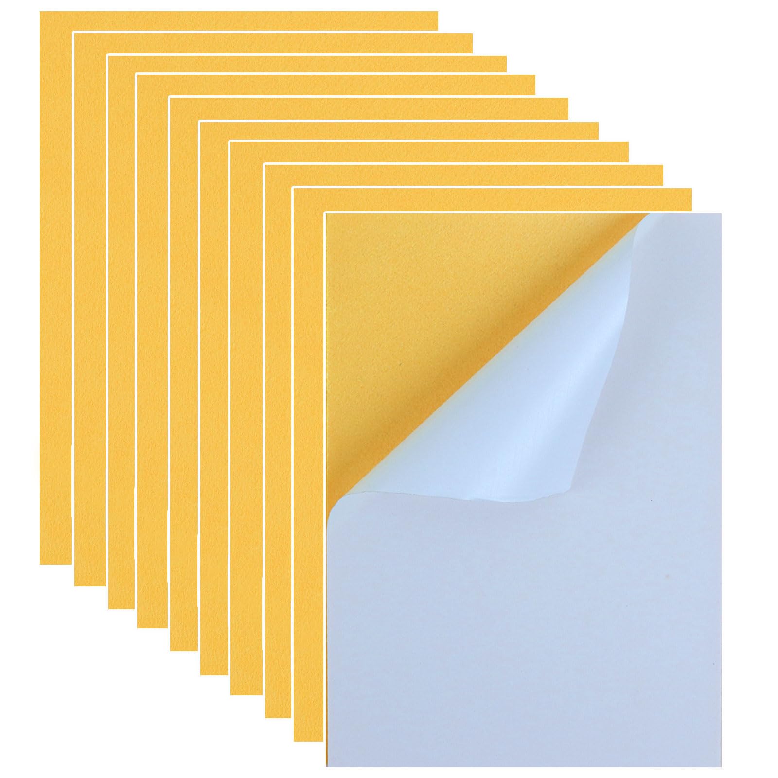 Ramya 10PCS Self Adhesive Felt Sheets Size 7.8"X 11.8"(20cm X 30cm),Suitable for Decoration of Different DIY Handicraft Projects, Holiday Gift Boxes, Storage Boxes, and Drawers (Orange)