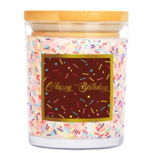 happy birthday candle - sprinkles candle happy birthday gifts for women - 7oz vanilla scented candle happy birthday gifts for her/friends（coffee