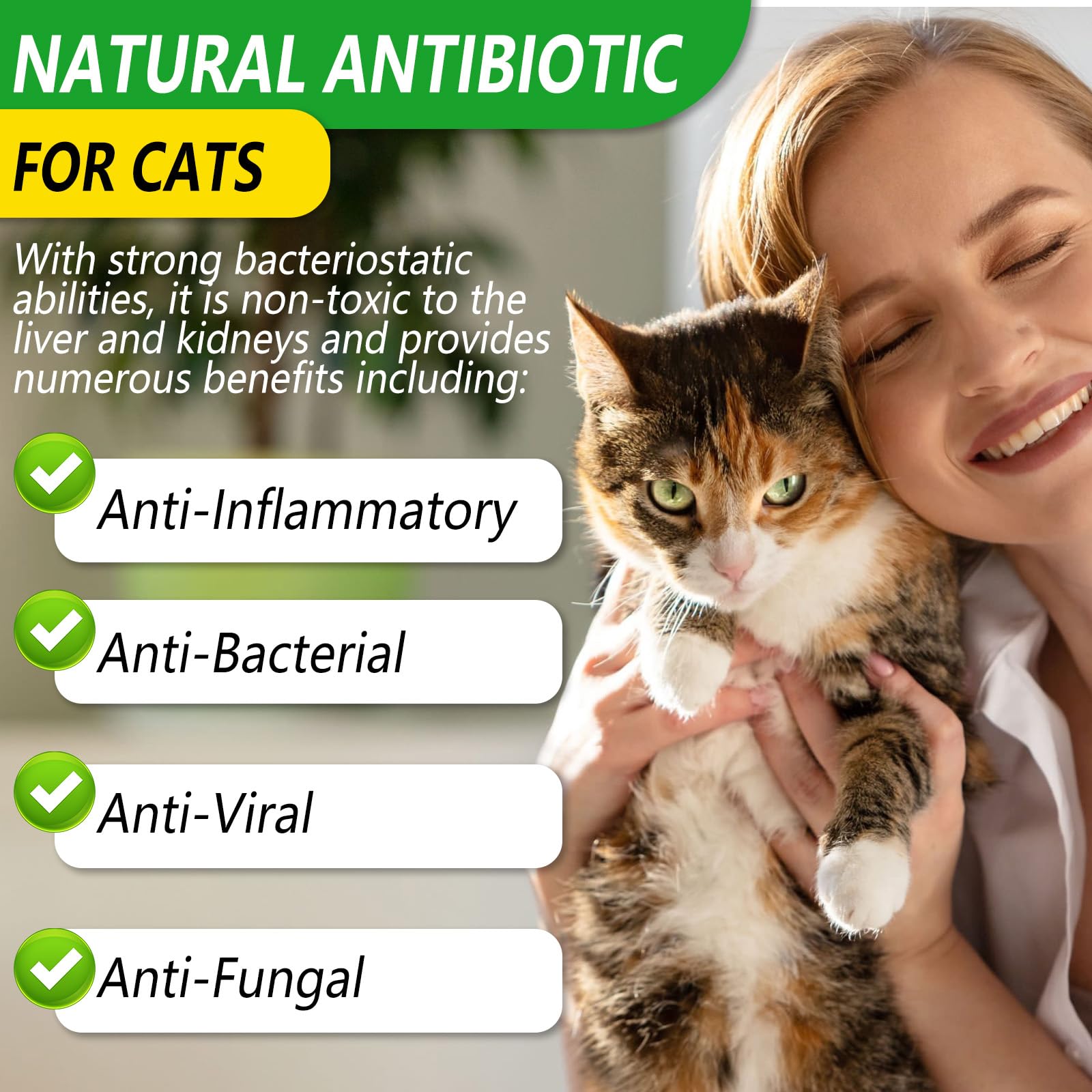 Antibiotics for Cats, Natural Antibiotic for Cats, Pet Supplements, Cat Antibiotics Supports Immune & Cats Allergy Relief, Cats Multivitamin, Cats UTI Antibiotics, Chicken Flavour - 2 Fl Oz / 1 Pack