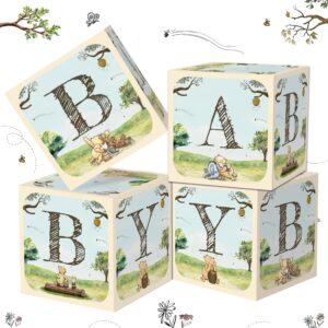 classic winnie baby shower balloon box block, vintage pooh bear 1st party supplies baby girl boy newborn baby first 1st birthday party decorations winnie baby box decorations for baby shower