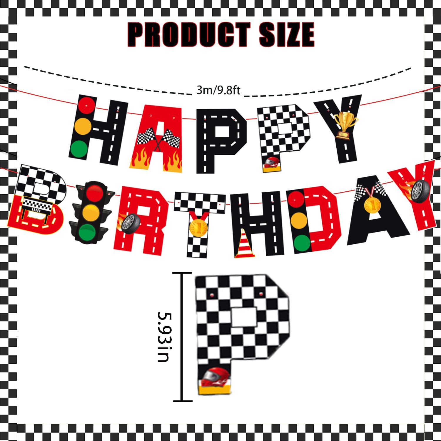 Hot wheel Birthday Decorations Banner,Cars Birthday Decorations for Boys,Car Themed Birthday Party Decorations,Hot Wheels Party Decorations,Hot Wheels Happy Birthday Banner