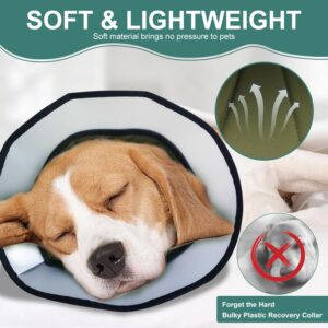 Soft Dog Cone Collar Breathable Elizabethan Soft Collar, Recovery Collar After Surgery for Large Medium Dogs, Prevent Licking and Touching Comfortable Dog Cone Collar-L