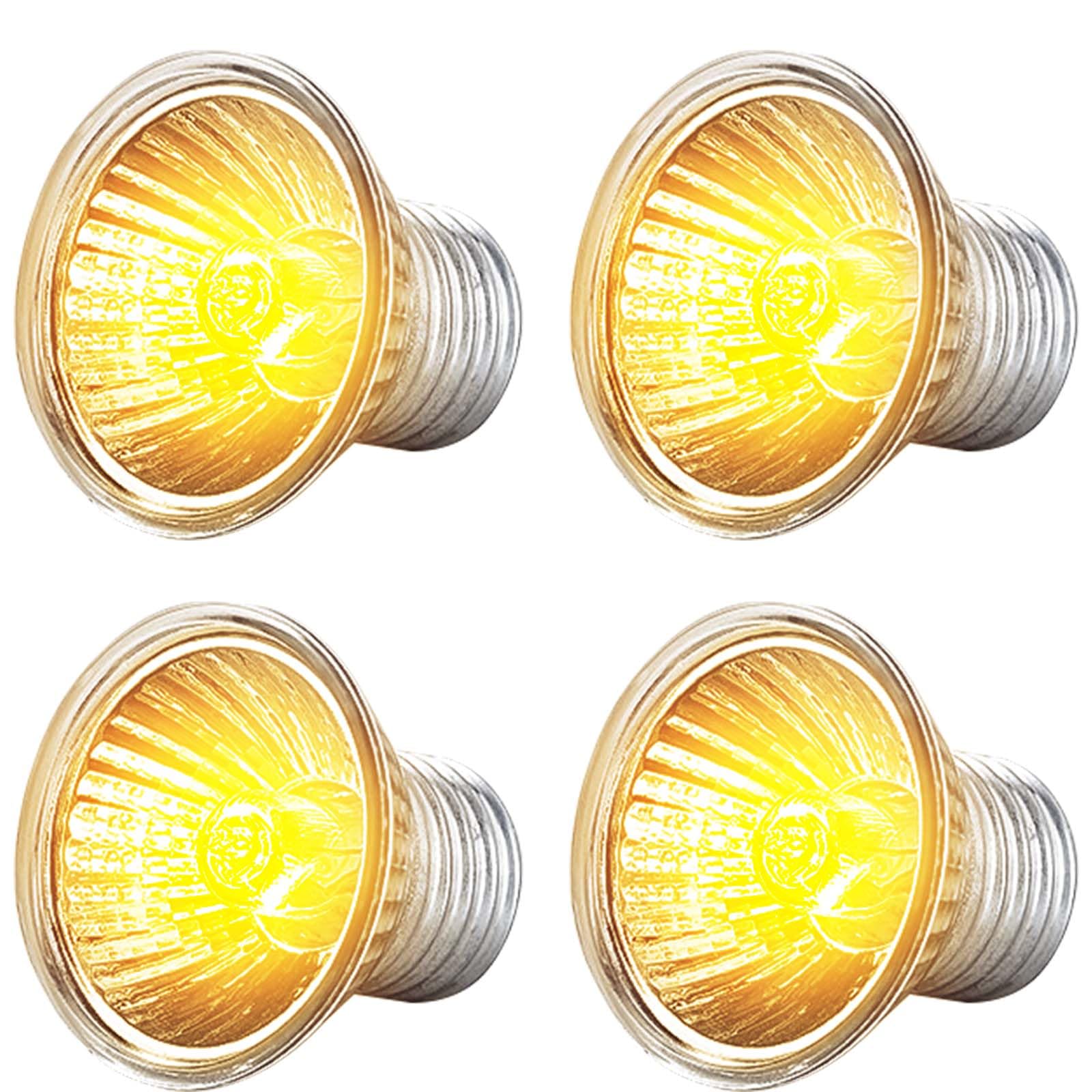 Moonorange 4PCS 50W Heat Lamp Bulb Light, E27 Bulbs for Lizard, Tortoises, Snakes, Spiders, Reptiles Amphibians