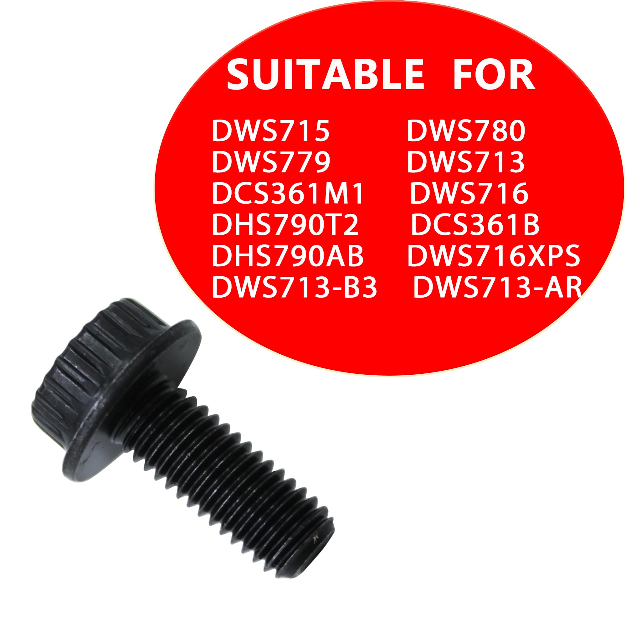 N600011 Miter Saw Blade Bolt Fits for DeWalt Miter Saw DWS716XPS DWS715 DWS779 DWS713 DCS361M1 DWS716 DWS780(2 Pcs)