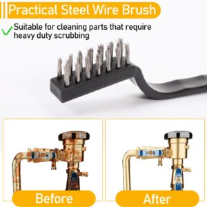 Dyrfolm 30 Pieces Mini Wire Brush,Stainless Steel Brush,Curved Handle Masonry Scratch Brush,Metal Wire Brushes for Cleaning,Wire Bristles Brush Set for Cleaning Welding Slag (Silver, 6.7 inches/17cm)