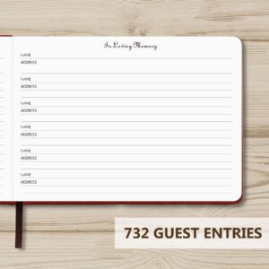 Tiankool Funeral Guest Book for Memorial Service - in Loving Memory Guest Book for Funeral Sign in - Celebration of Life Guest Book for Funeral Guest Registry-134 Pages,10" x 7",Hardcover,Brown