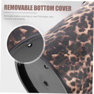 BUGUUYO Leopard Print Bathroom Trash Can Animal Print Waste Bucket Retro Style for Bathroom