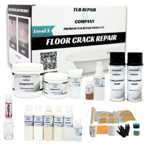 tub repair kit for floor cracks with color match, strong fiberglass repair kit, seamless weight bearing repairs floor cracks