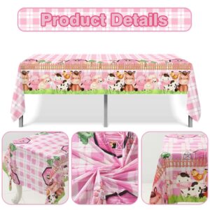 Farm Animal Themed Party Decoration for Girl,Farm Barn Animals Backdrop Banner Farmhouse Animals Decor Party Tablecloth Balloon Arch Garland Kit for Birthday Photography Baby Shower Party Supplies