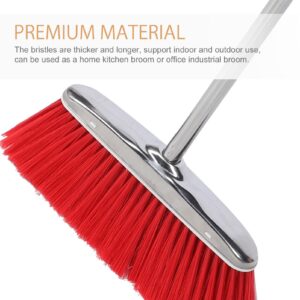 SOLUSTRE Angle Broom Steel Long Handle Broom Soft Bristles Broom Wide Sweeper Broom for Home Kitchen Office Yard Use