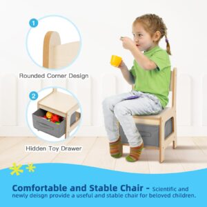 OOOK 3 in1 Toddler Table and Chair Set, Kids Table and Chairs Ages 3-7 with Versatile Tabletop and Storage Drawer, Kids Sensory Table for Home, Nursery and Playroom. Premium Gift for Boys and Girls.