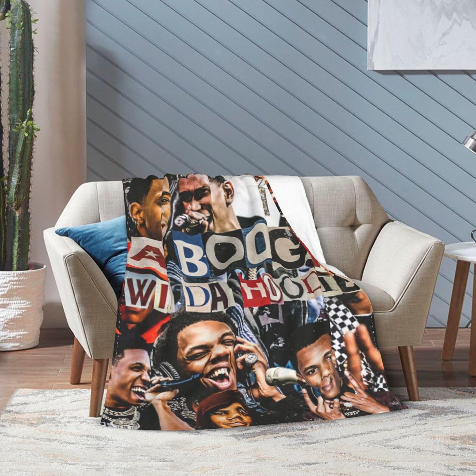 Fleece A Boogie Rapper wit da Hoodie Blankets Lightweight Washable Warm Blanket Plush Air Conditioned Throw Blankets for Teen Couch Bed Sofa Living Room 50"x40"