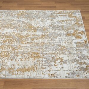 LUXE WEAVERS Modern Abstract Textured Patterned Area Rug,Gold,8'X10'