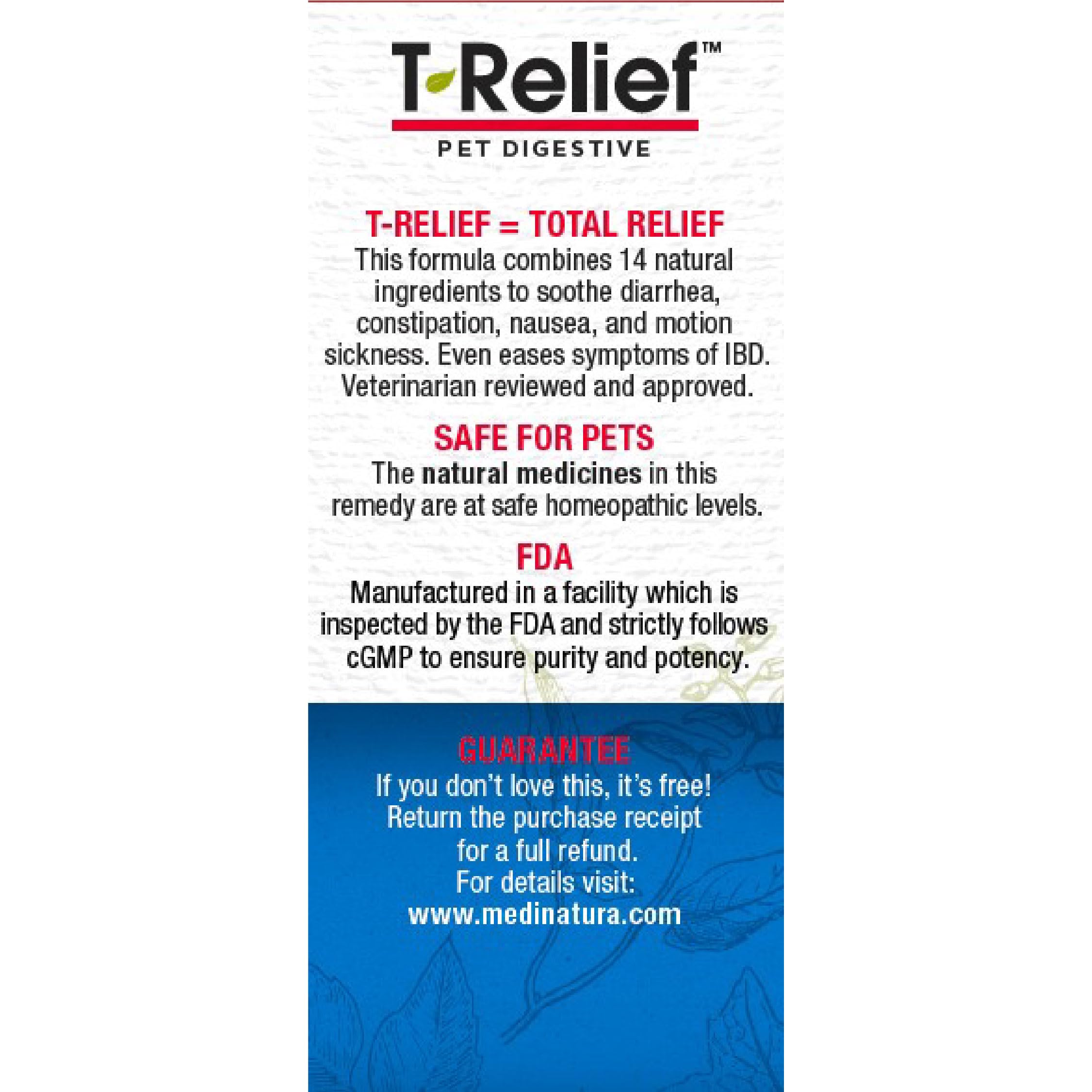 T-Relief Pet Digestive Complete GI Relief for Dog & Cat Soothing Aloe + 13 Natural Homeopathic Actives Help Calm Nausea & Diarrhea from Mild Illness Food Stress or Motion Sickness - 90 Tablets