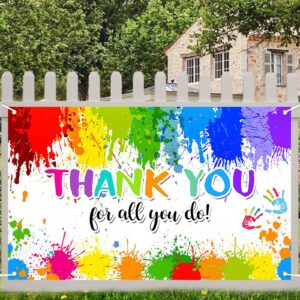 Avezano Art Thank You Backdrop Painting Thank You for All You Do Party Decoration Thanks to Staff Teachers Professors Doctors Photo Banner We Appreciate You Banner 70.8 x 43.3 Inch