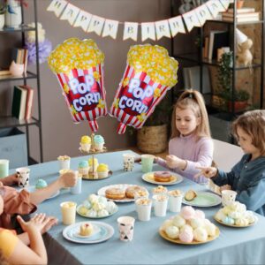 2pcs Popcorn Party Balloons Movie Night Party Balloons for Birthday Baby Shower Wedding Decoration 25.5 x 17.7 Inch