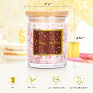 Happy Birthday Candle - Sprinkles Candle Happy Birthday Gifts for Women - 7oz Vanilla Scented Candle Happy Birthday Gifts for her/Friends（Coffee