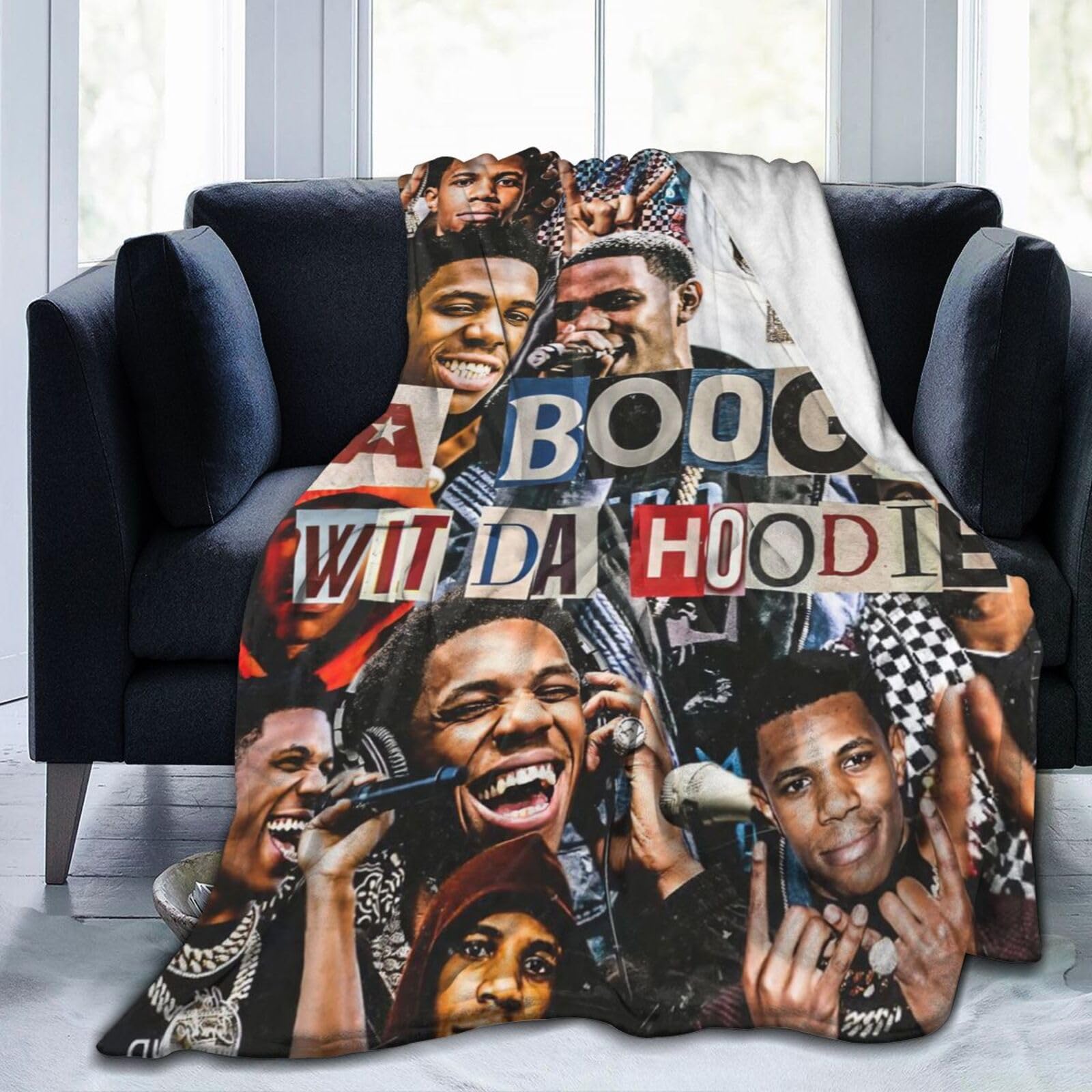 Fleece A Boogie Rapper wit da Hoodie Blankets Lightweight Washable Warm Blanket Plush Air Conditioned Throw Blankets for Teen Couch Bed Sofa Living Room 50"x40"