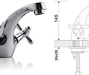 Kitchen Taps Classic Silver Bathroom Basin Faucet Mixer Toilet Faucet Double Handle Bath Faucet Hot and Cold Water Mixer Control