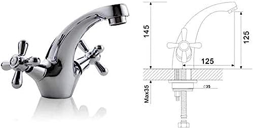 Kitchen Taps Classic Silver Bathroom Basin Faucet Mixer Toilet Faucet Double Handle Bath Faucet Hot and Cold Water Mixer Control