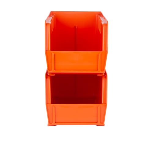 Hudson Exchange 11" x 5-1/2" x 5" (12 Pack) Plastic Stackable Storage Bin and Hanging Container, Orange