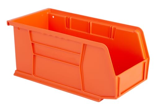 Hudson Exchange 11" x 5-1/2" x 5" (12 Pack) Plastic Stackable Storage Bin and Hanging Container, Orange