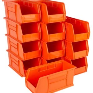 Hudson Exchange 11" x 5-1/2" x 5" (12 Pack) Plastic Stackable Storage Bin and Hanging Container, Orange