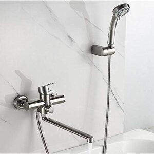 Kitchen Taps Bath Shower Faucets Set Bathtub Faucet Water Mixer Crane Tap With Hand Shower Stainless Steel Bathroom Faucets