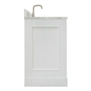 ARIEL Stafford 55 Inch Single Oval Sink Vanity with Carrara White Marble Countertop W/0.75" Edge in White