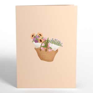 Lovepop Thinking of You Flower Cart Pop-Up Card - Fun 3D Greeting Card Gift - Makes the Perfect Sympathy Card and Thank You Card - Measures 5" x 7"