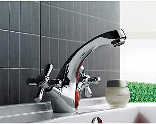 Kitchen Taps Classic Silver Bathroom Basin Faucet Mixer Toilet Faucet Double Handle Bath Faucet Hot and Cold Water Mixer Control