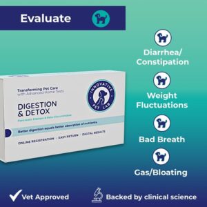 Innovative Pet Lab Digestion & Detox at-Home Test Kit - Expert Panel Insights for Dog's Microbiome and Digestive Health - Essential Pet Supply for Overall Wellness