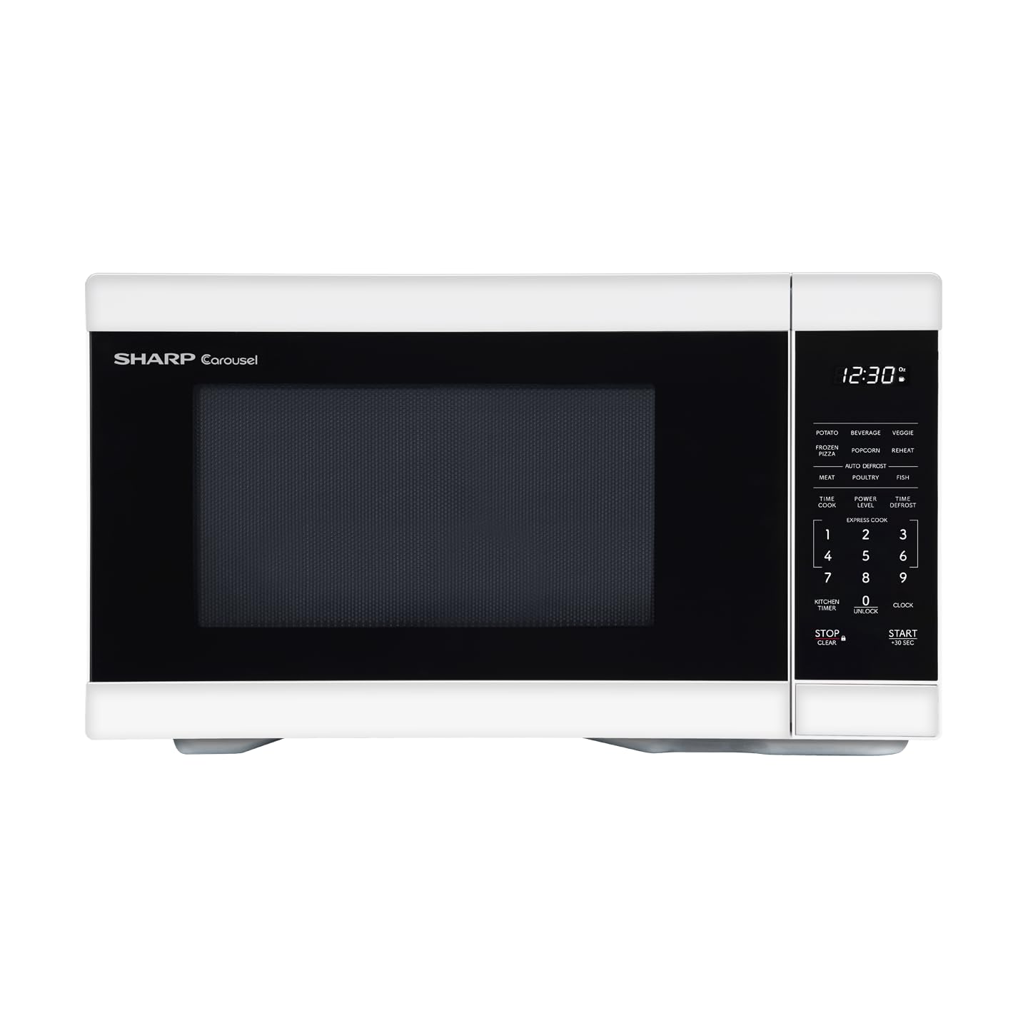 SHARP SMC1161KW Oven with Removable 12.4" Carousel Turntable, Cubic Feet, 1000 Watt Countertop Microwave, 1.1 CuFt, White