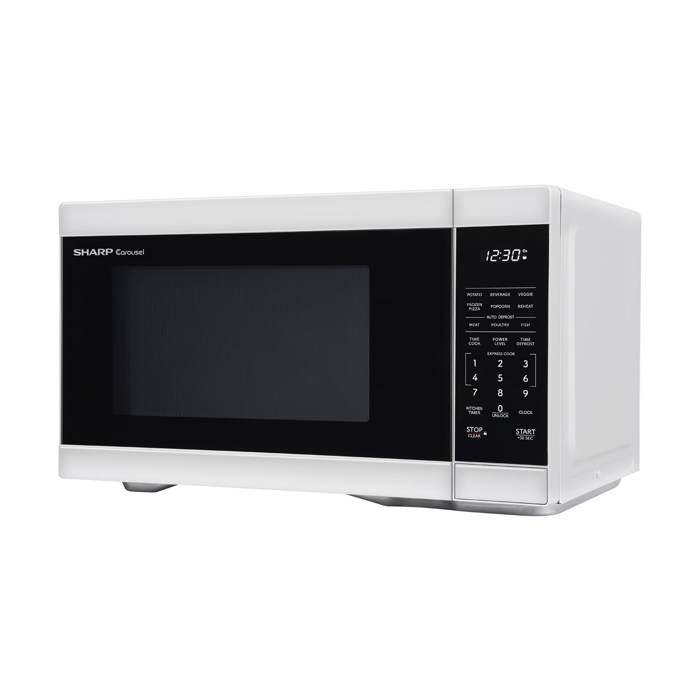 SHARP SMC1161KW Oven with Removable 12.4" Carousel Turntable, Cubic Feet, 1000 Watt Countertop Microwave, 1.1 CuFt, White