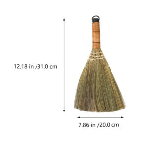 BESTOYARD 2pcs Small Whisk Broom Natural Grass Broom Handheld Sweeping Broom Vietnamese Straw Soft Broom Dirt Debris Brush Head for Sofa Car Corner Asian Broom