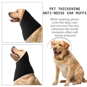 Amaxiu Dog Snood for Dog Neck and Ears Warmer, Dog Ear Muffs Dog Neck and Ear Warmer Hood Pet Dog Snood Dogs Quiet Ear Covers Hood for Anxiety Relief Noise Protection Bathing Grooming(L, Black)