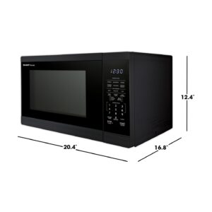 SHARP SMC1461KB Oven with Removable 12.4" Carousel Turntable, Cubic Feet, 1100 Watt Countertop Microwave, 1.4 CuFt, Black