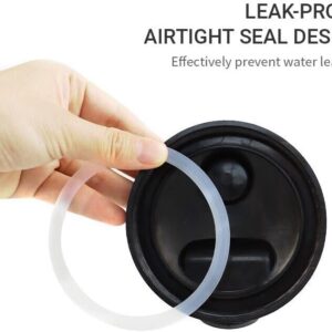 2 Pack Regular Mouth Flip Cap Mason Jar Lids for Mason Jars - Airtight Sealing, Leak-Proof Design, and Convenient Pouring Spout (Jars Sold Separately) (Black)