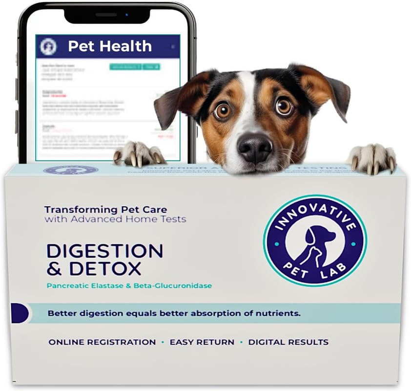 Innovative Pet Lab Digestion & Detox at-Home Test Kit - Expert Panel Insights for Dog's Microbiome and Digestive Health - Essential Pet Supply for Overall Wellness