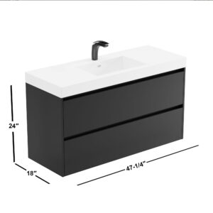 Dowell Series 004 Single Bathroom Vanity Set, 48", Matte Black