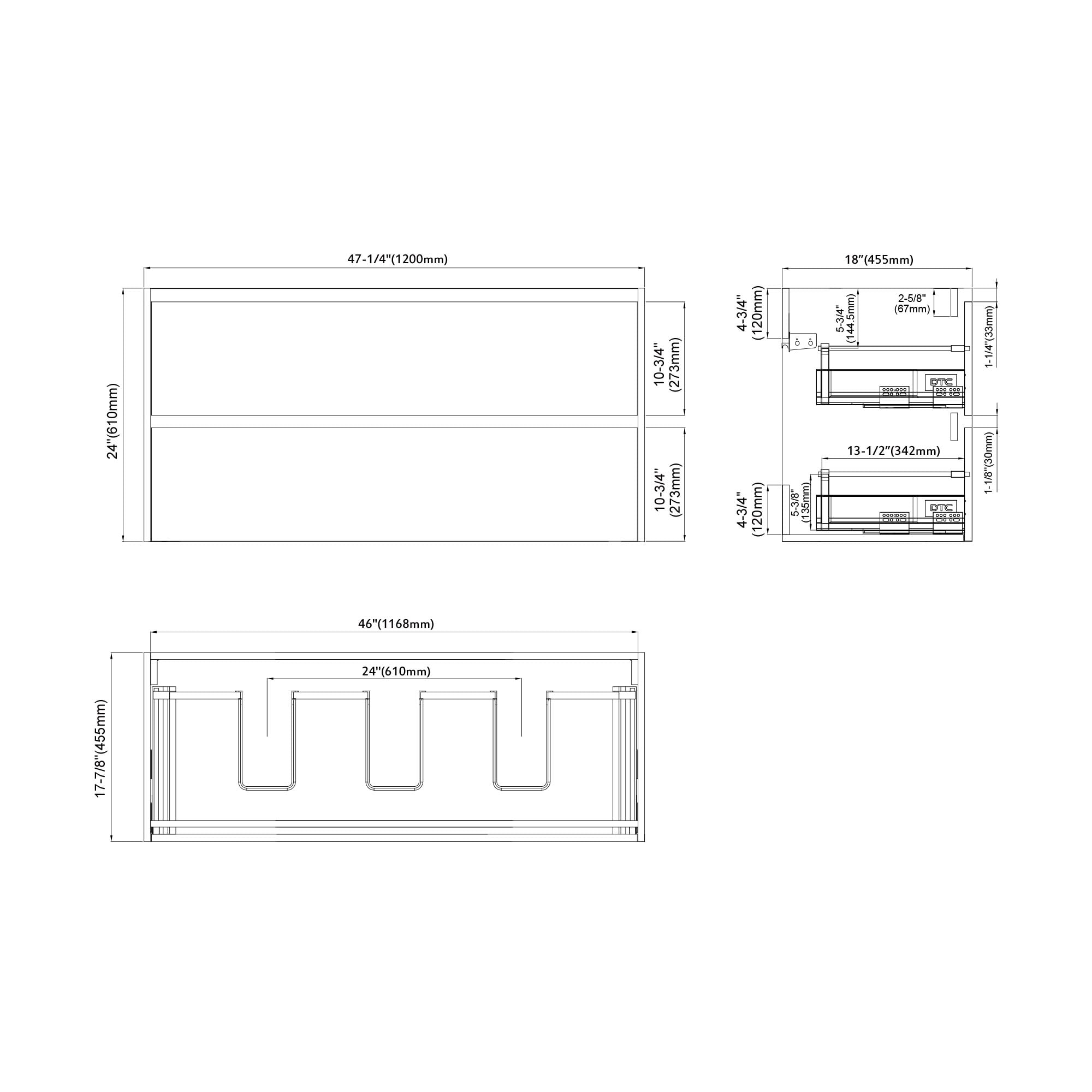 Dowell Series 004 Single Bathroom Vanity Set, 48", Matte Black