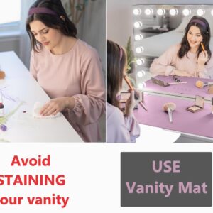 Makeup Mat for Vanity Top Protector, Cover Work Table Waterproof, Oilproof Dustproof Smooth and Soft, Purple 23.6"x11.8"from NemoHome