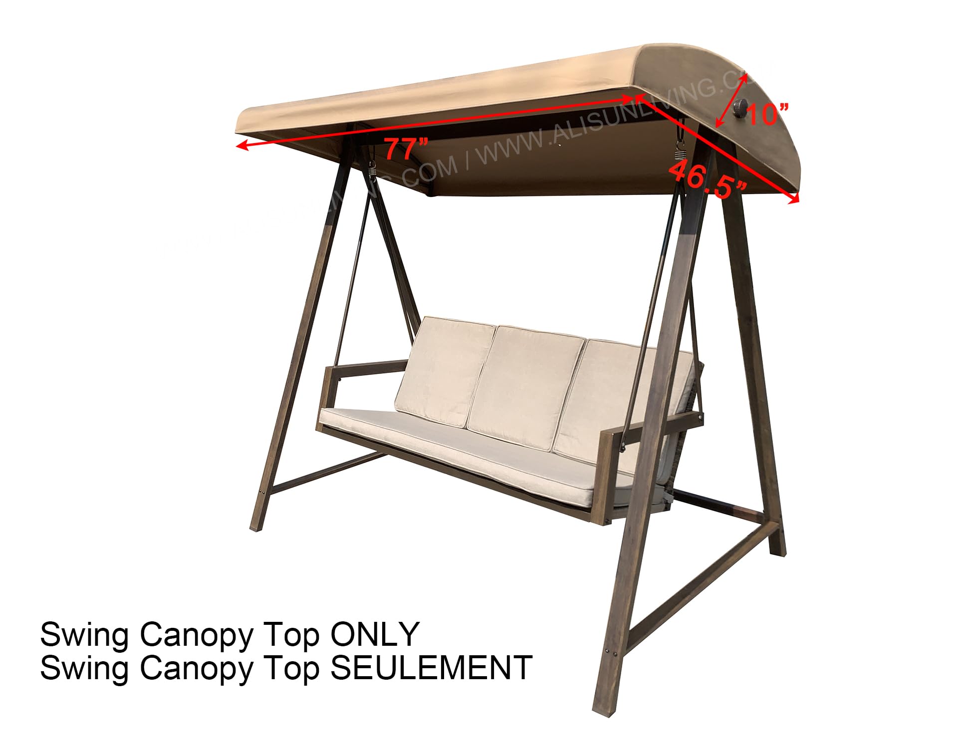 ALISUN Replacement Canopy Top for Model #GCS00250B-YD for Better Homes & Gardens Patio Swing (Top Only) (Canopy Top)